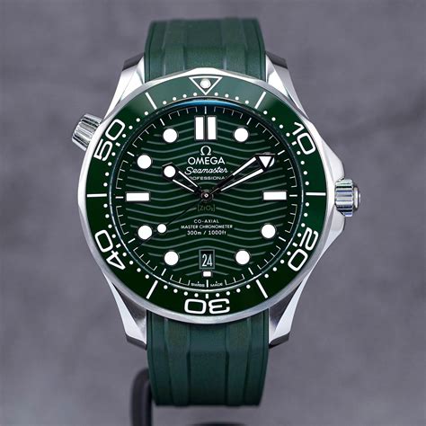 omega seamaster 300 green strap|genuine Omega Seamaster rubber strap.